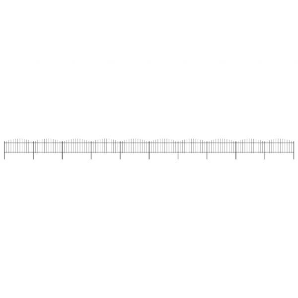 ARDEBO.de - Gartenzaun mit Speerspitzen Stahl (0,5 - 0,75) x 17 m Schwarz