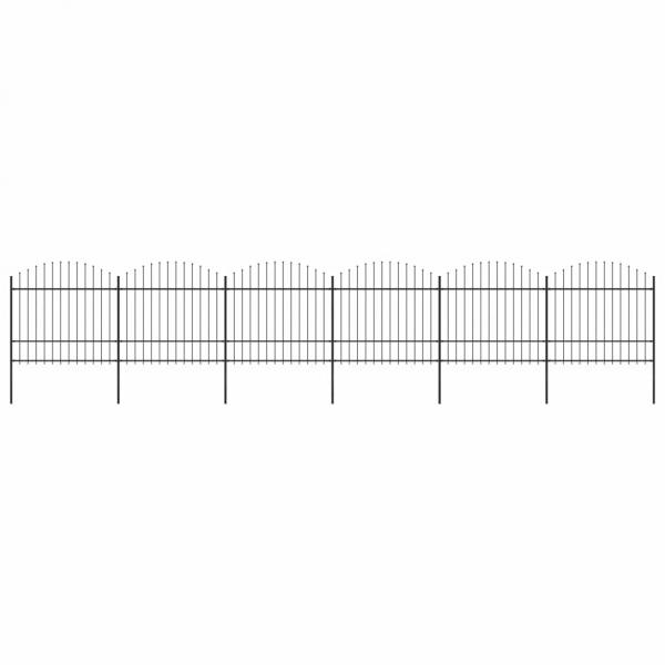 ARDEBO.de - Gartenzaun mit Speerspitzen Stahl (1,5 - 1,75) x 10,2 m Schwarz