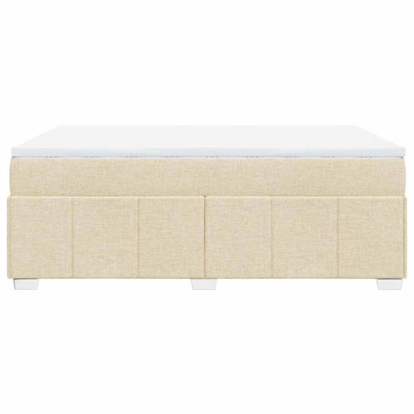 Boxspringbett mit Matratze Creme 140x190 cm Stoff