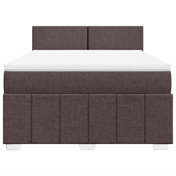 Boxspringbett mit Matratze Dunkelbraun 140x190 cm Stoff