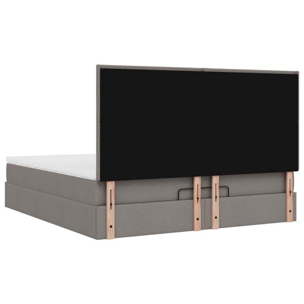 Ottoman-Bett mit Matratze Taupe 180x200 cm Stoff