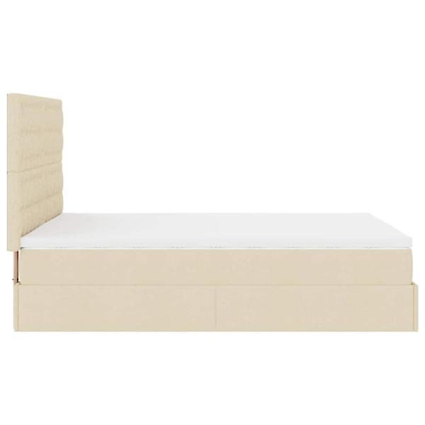 Ottoman-Bett mit Matratze Creme 140x190 cm Stoff