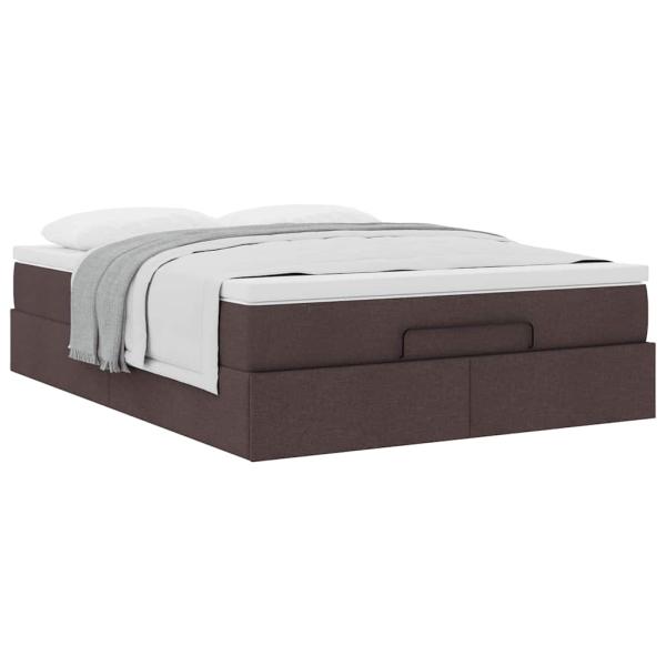 Ottoman-Bett mit Matratze Dunkelbraun 140x190 cm Stoff