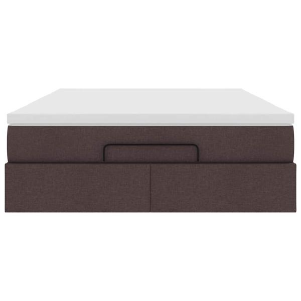 Ottoman-Bett mit Matratze Dunkelbraun 140x190 cm Stoff
