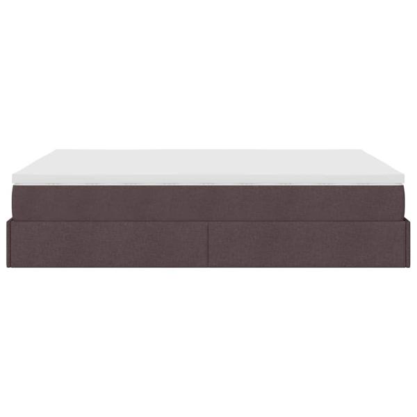 Ottoman-Bett mit Matratze Dunkelbraun 140x190 cm Stoff