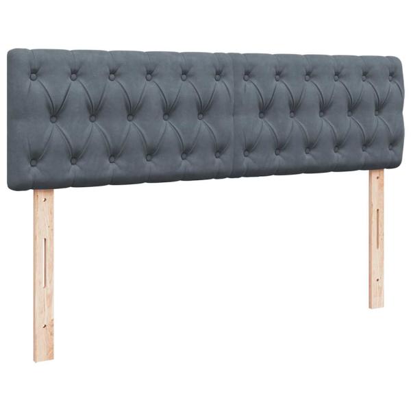 Ottoman-Bett mit Matratze & LEDs Dunkelgrau 140x190 cm Samt