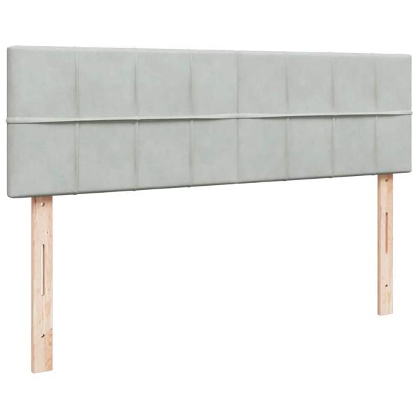 Ottoman-Bett mit Matratze & LEDs Hellgrau 140x200 cm Samt