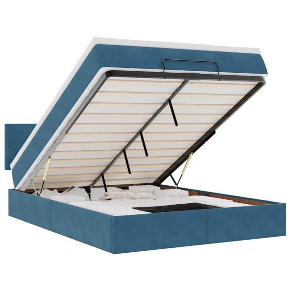 Ottoman-Bett mit Matratze Dunkelblau 140x190 cm Samt