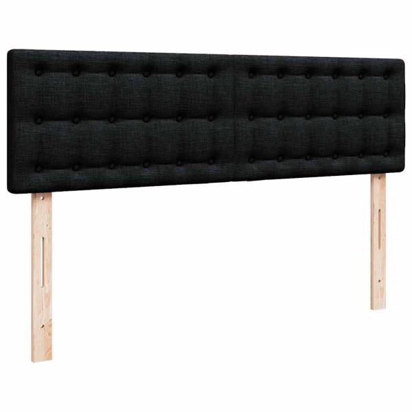 Ottoman-Bett mit Matratze & LEDs Schwarz 140x190 cm Stoff