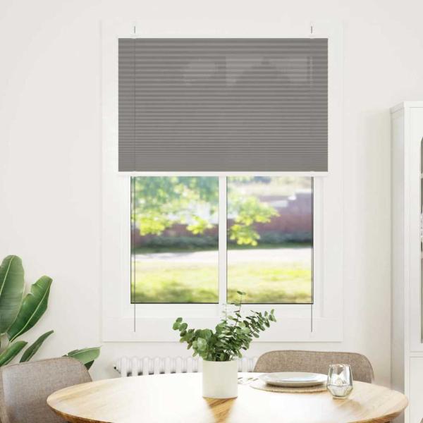 ARDEBO.de - Plissee Anthrazit 100x100 cm Stoffbreite 99,4 cm Polyester