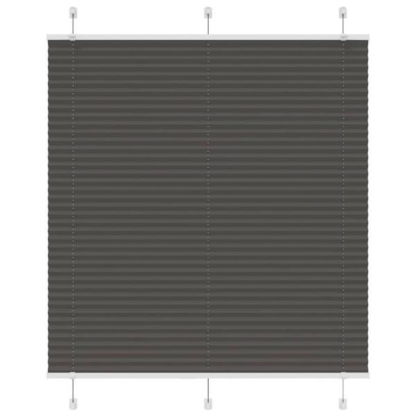 ARDEBO.de - Plissee Schwarz 120x150 cm Stoffbreite 119,4 cm Polyester