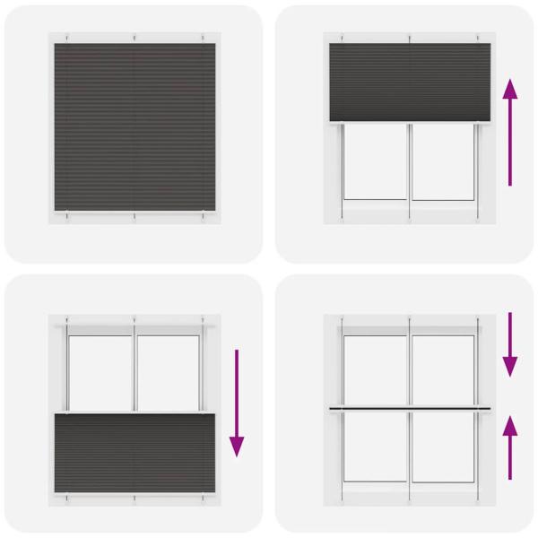 Plissee Schwarz 120x150 cm Stoffbreite 119,4 cm Polyester