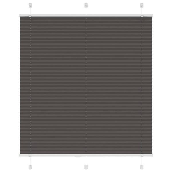 ARDEBO.de - Plissee Schwarz 120x100 cm Stoffbreite 119,4 cm Polyester