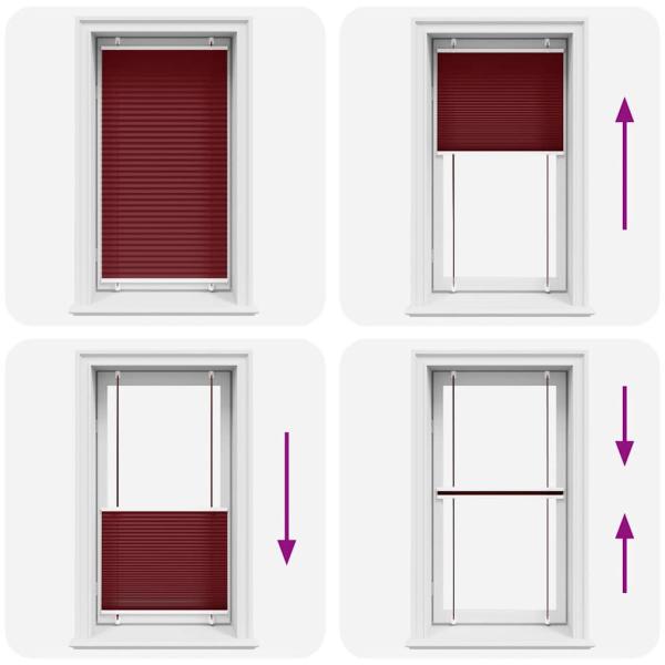 Plissee Bordeauxrot 80x150 cm Stoffbreite 79,4 cm Polyester