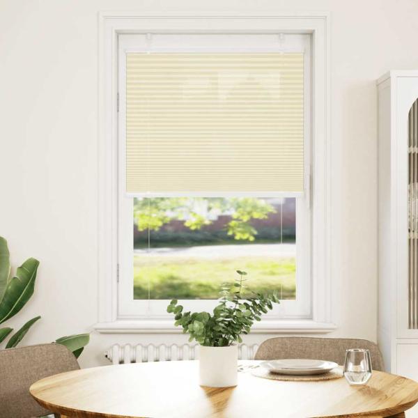 ARDEBO.de - Plissee Creme 75x100 cm Stoffbreite 74,4 cm Polyester