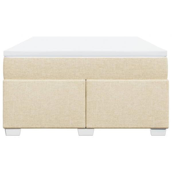 Boxspringbett mit Matratze Creme 140x190 cm Stoff