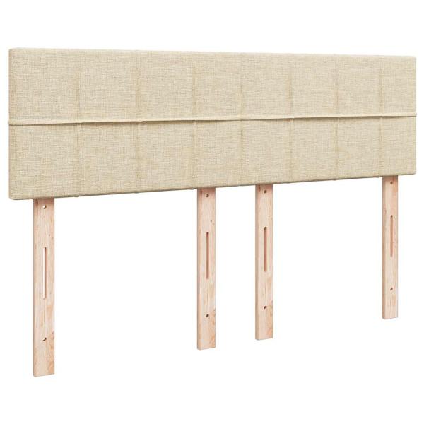 Boxspringbett mit Matratze Creme 140x190 cm Stoff