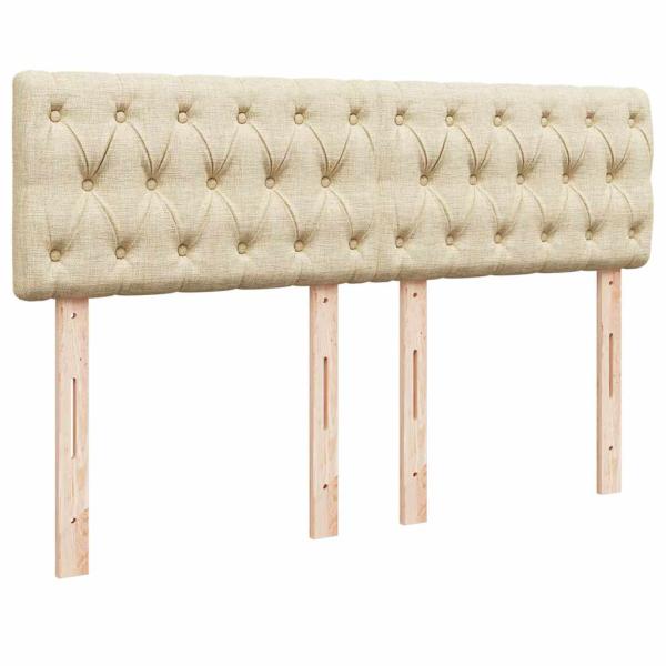 ARDEBO.de - Boxspringbett mit Matratze Creme 140x190 cm Stoff