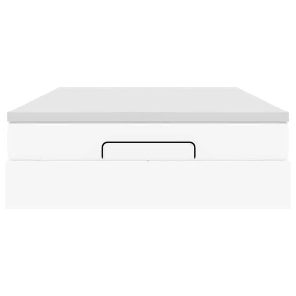 Ottoman-Bett mit Matratze Weiß 140x190 cm Kunstleder