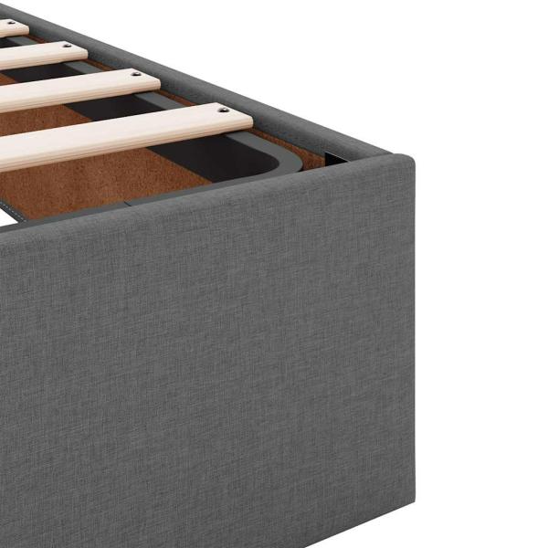 Ottoman-Bett mit Matratze Dunkelgrau 140x190 cm Stoff