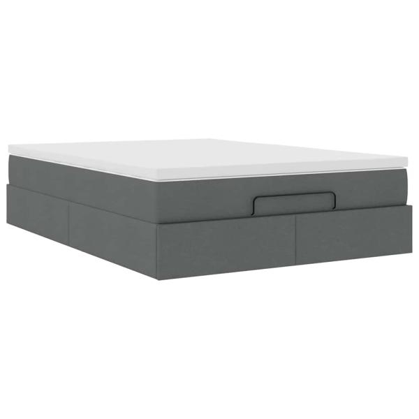 Ottoman-Bett mit Matratze Dunkelgrau 140x190 cm Stoff