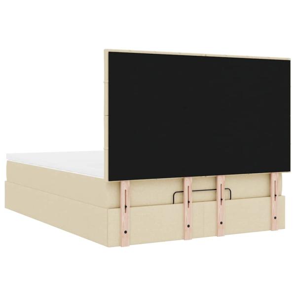 Ottoman-Bett mit Matratze & LEDs Creme 140x190 cm Stoff