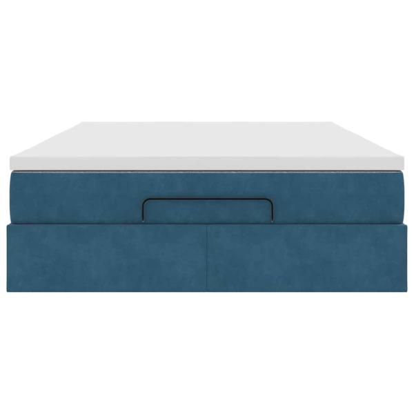 Ottoman-Bett mit Matratze Dunkelblau 140x190 cm Samt