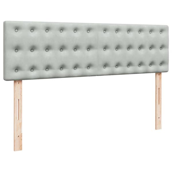 Ottoman-Bett mit Matratze & LEDs Hellgrau 140x200 cm Samt