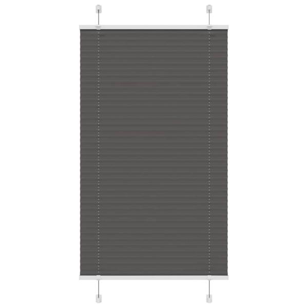 ARDEBO.de - Plissee Schwarz 75x100 cm Stoffbreite 74,4 cm Polyester
