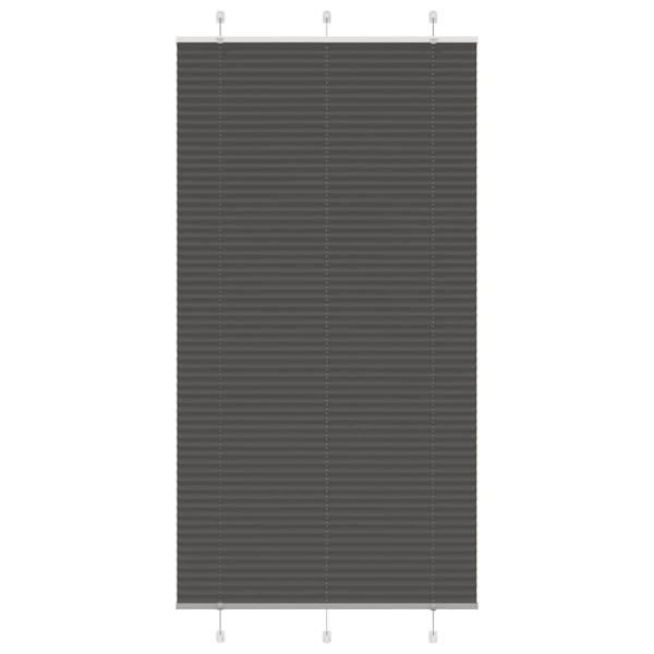ARDEBO.de - Plissee Schwarz 105x200 cm Stoffbreite 104,4 cm Polyester
