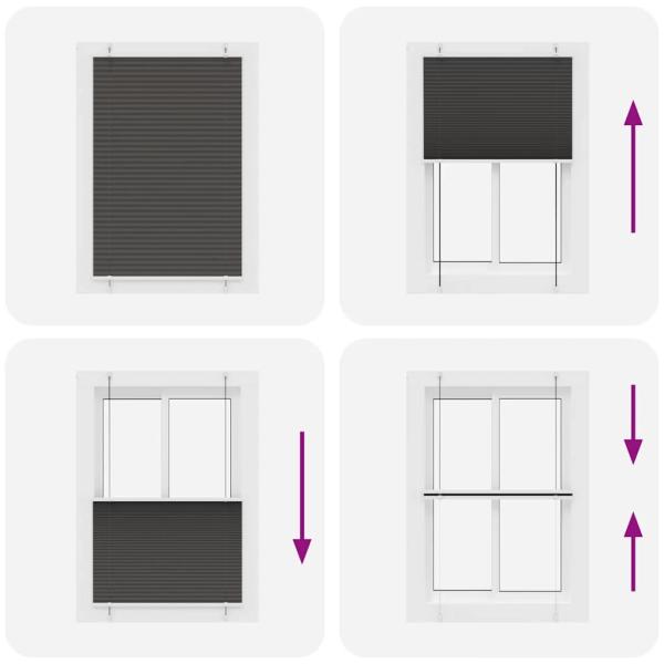 Plissee Schwarz 85x100 cm Stoffbreite 84,4 cm Polyester