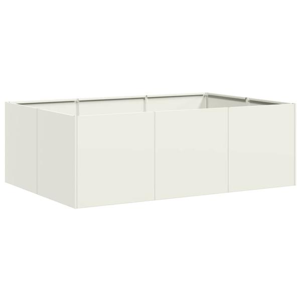 Pflanzkübel Weiß 120x80x40 cm Stahl
