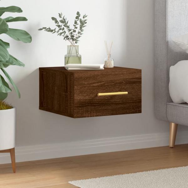 ARDEBO.de - Wand-Nachttisch Braun Eichen-Optik 35x35x20 cm