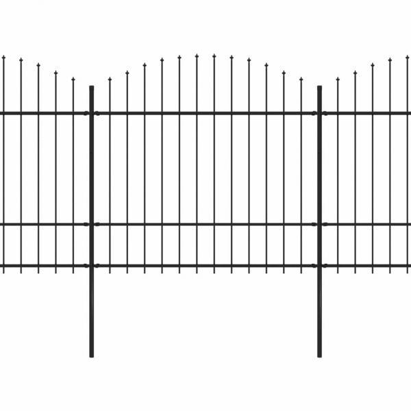 Gartenzaun mit Speerspitzen Stahl (1,5 - 1,75) x 3,4 m Schwarz