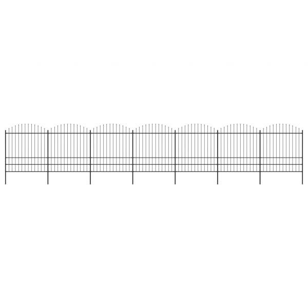 ARDEBO.de - Gartenzaun mit Speerspitzen Stahl (1,57 - 2) x 11,9 m Schwarz