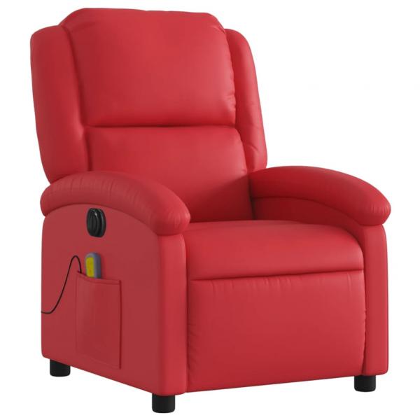 Massagesessel Elektrisch Rot Kunstleder