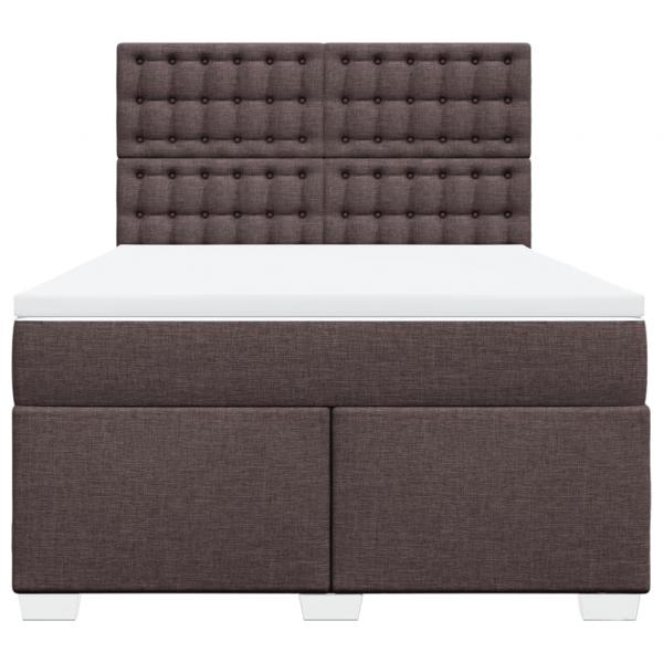 Boxspringbett mit Matratze Dunkelbraun 140x190 cm Stoff