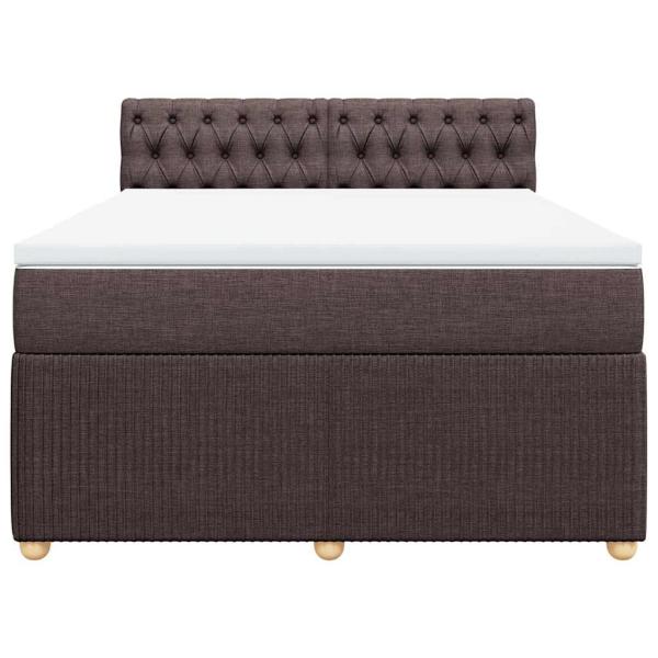 Boxspringbett mit Matratze Dunkelbraun 140x190 cm Stoff