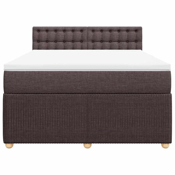 Boxspringbett mit Matratze Dunkelbraun 140x190 cm Stoff