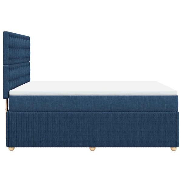 ARDEBO.de - Boxspringbett mit Matratze Blau 140x190 cm Stoff