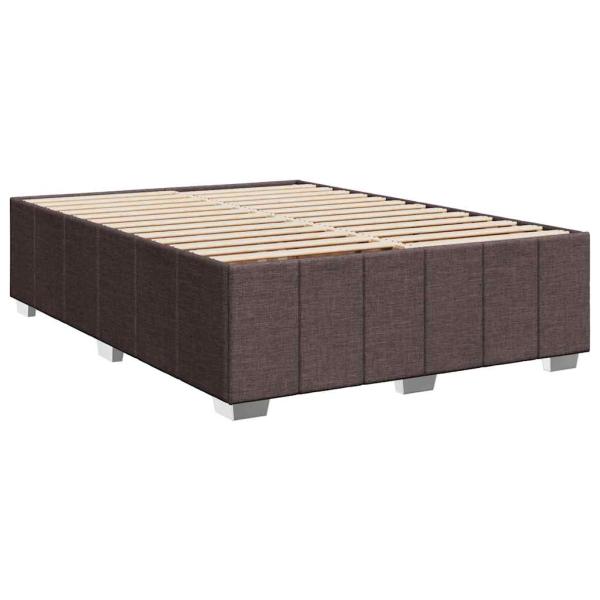 ARDEBO.de - Boxspringbett mit Matratze Dunkelbraun 140x190 cm Stoff