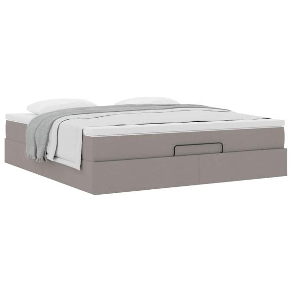 Ottoman-Bett mit Matratze Taupe 180x200 cm Stoff