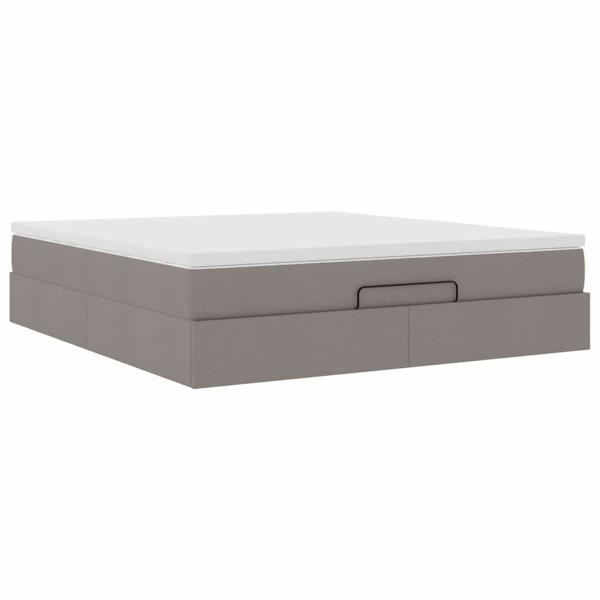 Ottoman-Bett mit Matratze Taupe 180x200 cm Stoff