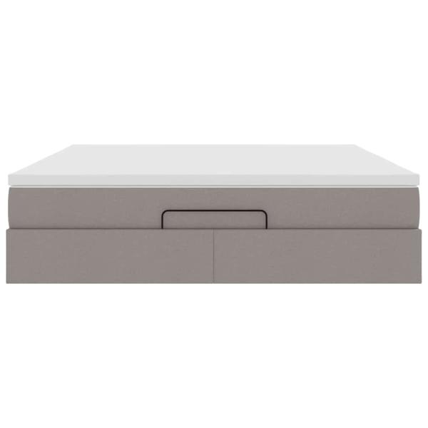 Ottoman-Bett mit Matratze Taupe 180x200 cm Stoff