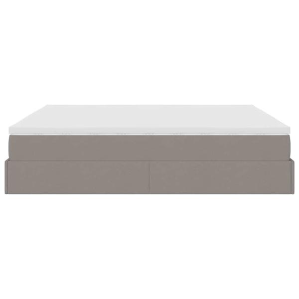 Ottoman-Bett mit Matratze Taupe 180x200 cm Stoff