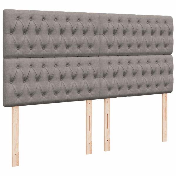 Ottoman-Bett mit Matratze & LEDs Taupe 180x200 cm Stoff
