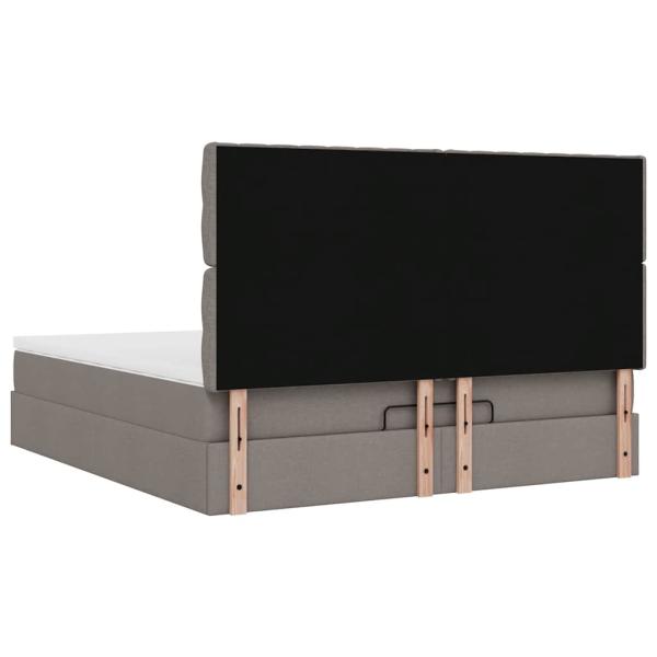 Ottoman-Bett mit Matratze & LEDs Taupe 180x200 cm Stoff