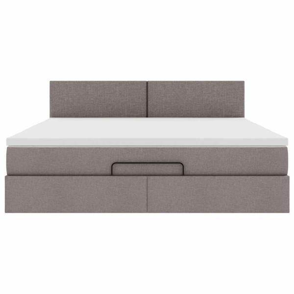 Ottoman-Bett mit Matratze Taupe 180x200 cm Stoff