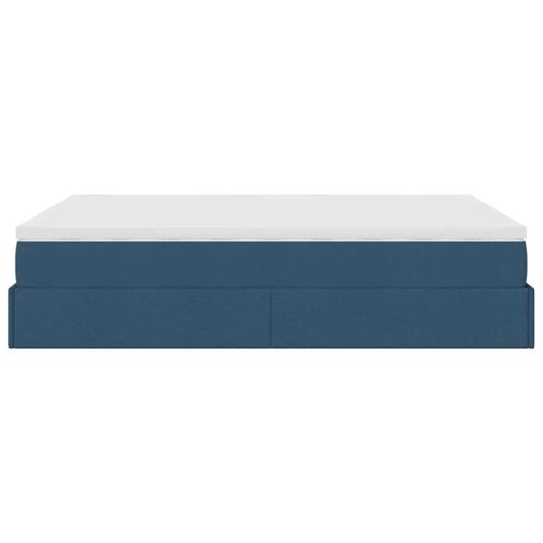 Ottoman-Bett mit Matratze Blau 140x190 cm Stoff