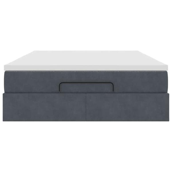 Ottoman-Bett mit Matratze Dunkelgrau 140x190 cm Samt